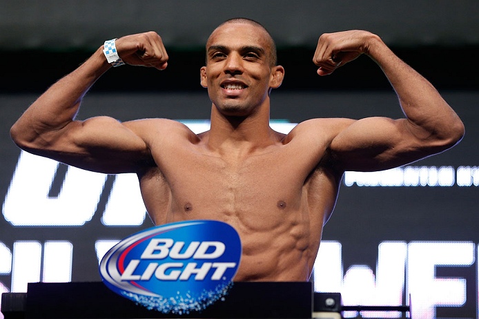 LAS VEGAS, NV - JULY 05: Edson Barboza weighs in during the UFC 162 weigh-in at the Mandalay Bay Events Center on July 5, 2013 in Las Vegas, Nevada. (Photo by Josh Hedges/Zuffa LLC/Zuffa LLC via Getty Images)