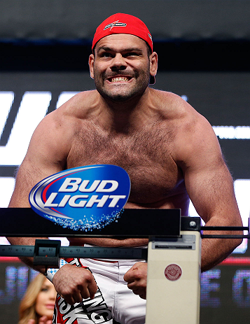 LAS VEGAS, NV - JULY 05: Gabriel Gonzaga weighs in during the UFC 162 weigh-in at the Mandalay Bay Events Center on July 5, 2013 in Las Vegas, Nevada. (Photo by Josh Hedges/Zuffa LLC/Zuffa LLC via Getty Images)