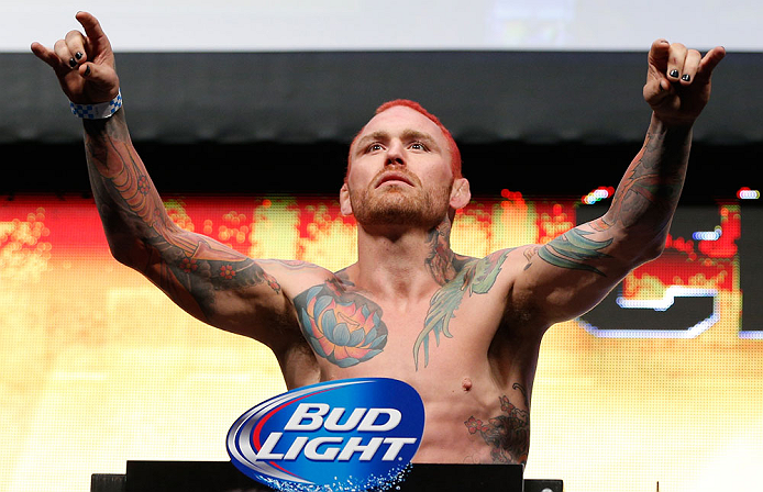 LAS VEGAS, NV - JULY 05: Chris Leben weighs in during the UFC 162 weigh-in at the Mandalay Bay Events Center on July 5, 2013 in Las Vegas, Nevada. (Photo by Josh Hedges/Zuffa LLC/Zuffa LLC via Getty Images)
