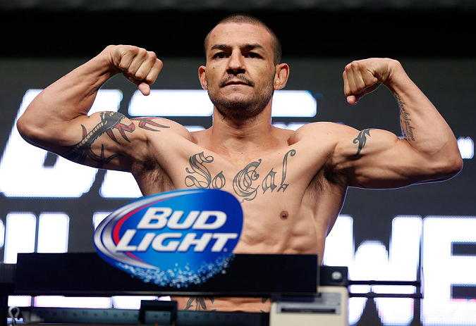 LAS VEGAS, NV - JULY 05: Cub Swanson weighs in during the UFC 162 weigh-in at the Mandalay Bay Events Center on July 5, 2013 in Las Vegas, Nevada. (Photo by Josh Hedges/Zuffa LLC/Zuffa LLC via Getty Images)