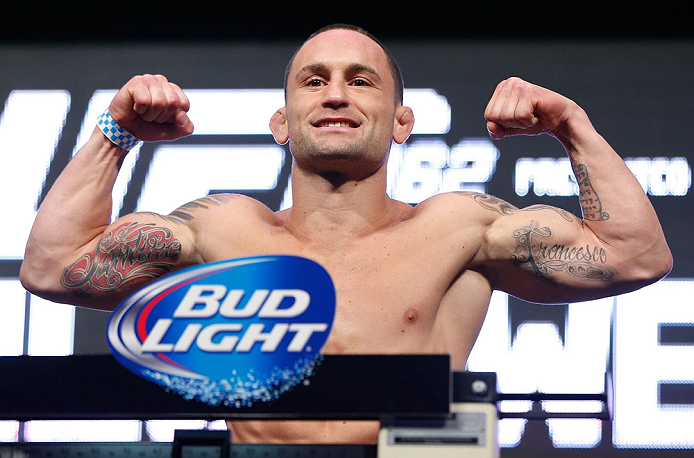 LAS VEGAS, NV - JULY 05: Frankie Edgar weighs in during the UFC 162 weigh-in at the Mandalay Bay Events Center on July 5, 2013 in Las Vegas, Nevada. (Photo by Josh Hedges/Zuffa LLC/Zuffa LLC via Getty Images)