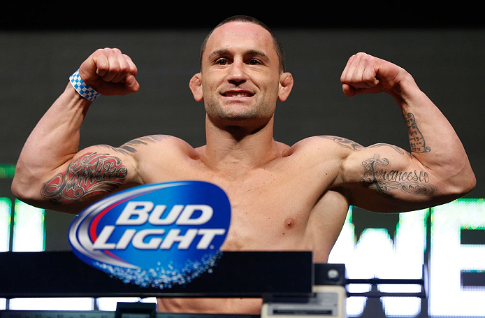 LAS VEGAS, NV - JULY 05: Frankie Edgar weighs in during the UFC 162 weigh-in at the Mandalay Bay Events Center on July 5, 2013 in Las Vegas, Nevada. (Photo by Josh Hedges/Zuffa LLC/Zuffa LLC via Getty Images)