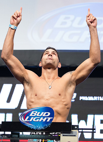 LAS VEGAS, NV - JULY 05: Chris Weidman weighs in during the UFC 162 weigh-in at the Mandalay Bay Events Center on July 5, 2013 in Las Vegas, Nevada. (Photo by Josh Hedges/Zuffa LLC/Zuffa LLC via Getty Images)