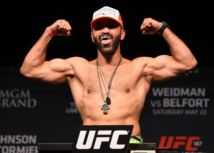 LAS VEGAS, NV - MAY 22: Andrei Arlovski of Belarus weighs in during the UFC 187 weigh-in at the MGM Grand Conference Center on May 2, 2015 in Las Vegas, Nevada. (Photo by Josh Hedges/Zuffa LLC/Zuffa LLC via Getty Images)