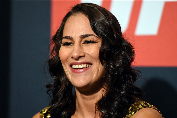 HOUSTON, TX - OCTOBER 01: Jessica Eye interacts with media during the UFC 192 Ultimate Media Day at the Toyota Center on October 1, 2015 in Houston, Texas. (Photo by Josh Hedges/Zuffa LLC/Zuffa LLC via Getty Images)