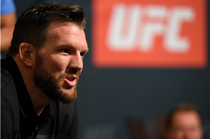 HOUSTON, TX - OCTOBER 01: Ryan Bader interacts with media during the UFC 192 Ultimate Media Day at the Toyota Center on October 1, 2015 in Houston, Texas. (Photo by Josh Hedges/Zuffa LLC/Zuffa LLC via Getty Images)