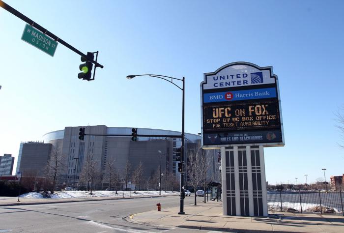 CHICAGO, IL - JANUARY 28: A general view of the outside of the arena before the UFC on FOX event at United Center on January 28, 2012 in Chicago, Illinois. (Photo by Josh Hedges/Zuffa LLC/Zuffa LLC via Getty Images)