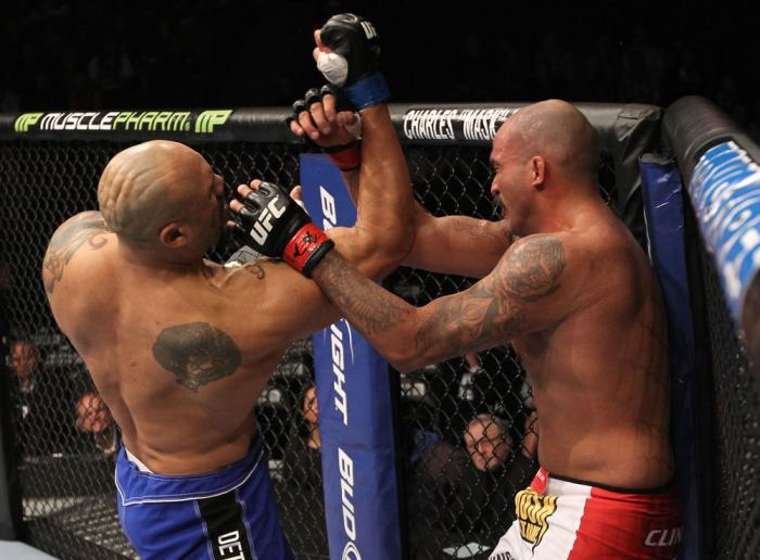 CHICAGO, IL - JANUARY 28: (L-R) Lavar Johnson punches Joey Beltran during the UFC on FOX event at United Center on January 28, 2012 in Chicago, Illinois. (Photo by Nick Laham/Zuffa LLC/Zuffa LLC via Getty Images) *** Local Caption *** Lavar Johnson; Joe