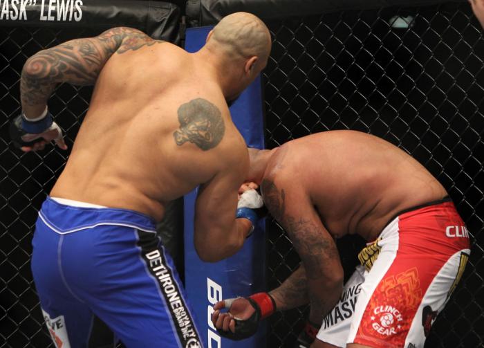 CHICAGO, IL - JANUARY 28: (L-R) Lavar Johnson punches Joey Beltran during the UFC on FOX event at United Center on January 28, 2012 in Chicago, Illinois. (Photo by Josh Hedges/Zuffa LLC/Zuffa LLC via Getty Images) *** Local Caption *** Lavar Johnson; Jo