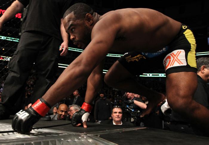CHICAGO, IL - JANUARY 28: Rashad Evans enters the Octagon before his bout against Phil Davis during the UFC on FOX event at United Center on January 28, 2012 in Chicago, Illinois. (Photo by Nick Laham/Zuffa LLC/Zuffa LLC via Getty Images) *** Local Capt