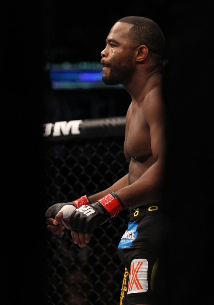 CHICAGO, IL - JANUARY 28: Rashad Evans stands in the Octagon before his bout against Phil Davis during the UFC on FOX event at United Center on January 28, 2012 in Chicago, Illinois. (Photo by Nick Laham/Zuffa LLC/Zuffa LLC via Getty Images) *** Local C