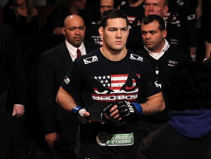 CHICAGO, IL - JANUARY 28: Chris Weidman enters the arena before his bout against Demian Maia during the UFC on FOX event at United Center on January 28, 2012 in Chicago, Illinois. (Photo by Nick Laham/Zuffa LLC/Zuffa LLC via Getty Images) *** Local Capt