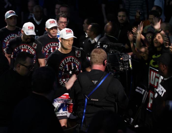 CHICAGO, IL - JANUARY 28: Michael Bisping enters the arena before his bout against Chael Sonnen during the UFC on FOX event at United Center on January 28, 2012 in Chicago, Illinois. (Photo by Nick Laham/Zuffa LLC/Zuffa LLC via Getty Images) *** Local C
