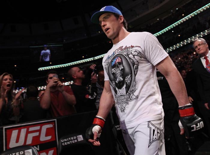 CHICAGO, IL - JANUARY 28: Chael Sonnen enters the arena before his bout against Michael Bisping during the UFC on FOX event at United Center on January 28, 2012 in Chicago, Illinois. (Photo by Nick Laham/Zuffa LLC/Zuffa LLC via Getty Images) *** Local C