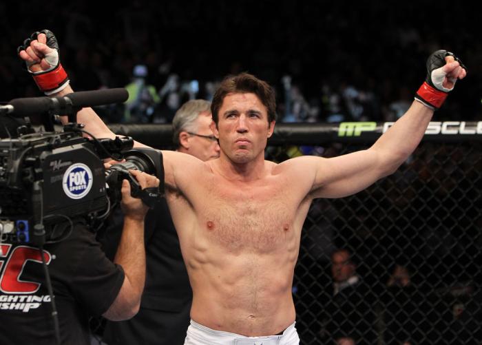 CHICAGO, IL - JANUARY 28: Chael Sonnen stands in the Octagon before his bout against Michael Bisping during the UFC on FOX event at United Center on January 28, 2012 in Chicago, Illinois. (Photo by Josh Hedges/Zuffa LLC/Zuffa LLC via Getty Images) *** L