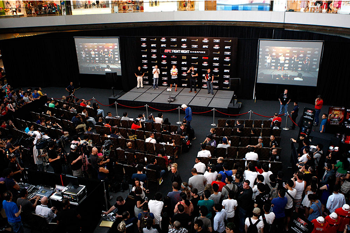 SINGAPORE - JANUARY 03: General view during the UFC Fight Night Singapore Q&A at the Shoppes at Marina Bay Sands on January 3, 2014 in Singapore. (Photo by Mitch Viquez/Zuffa LLC/Zuffa LLC via Getty Images)