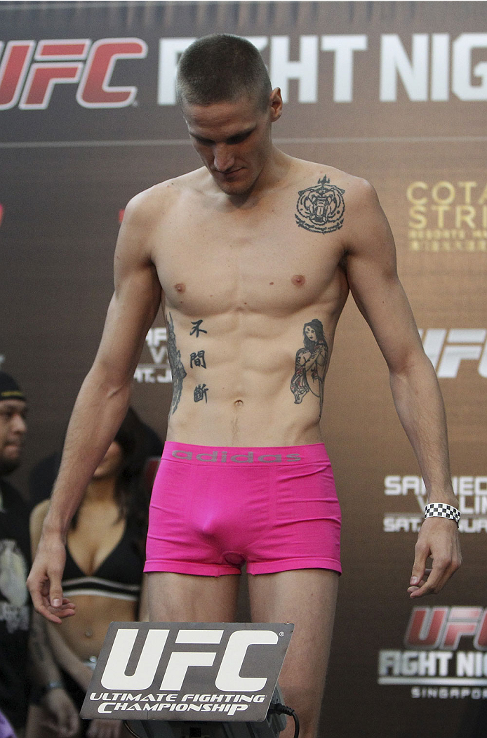 SINGAPORE - JANUARY 03: Will Chope during the UFC Fight Night Singapore Weigh-in at the Shoppes at Marina Bay Sands on January 3, 2014 in Singapore. (Photo by Mitch Viquez/Zuffa LLC/Zuffa LLC via Getty Images)