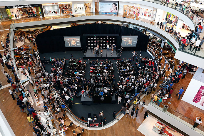 SINGAPORE - JANUARY 03: A general view during the UFC Fight Night Singapore Weigh-in at the Shoppes at Marina Bay Sands on January 3, 2014 in Singapore. (Photo by Josh Hedges/Zuffa LLC/Zuffa LLC via Getty Images)