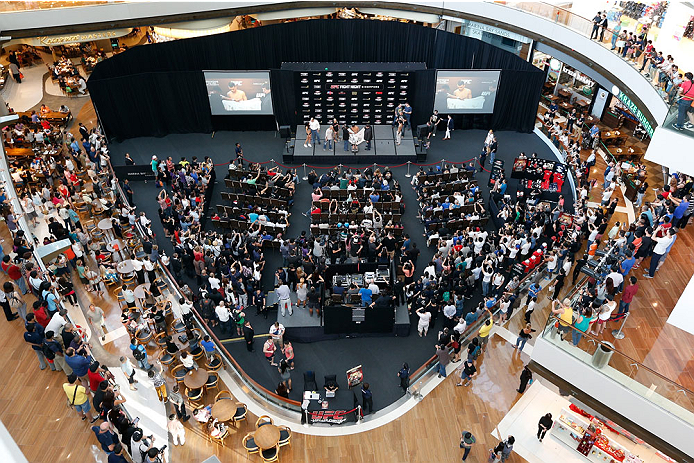 SINGAPORE - JANUARY 03: A general view during the UFC Fight Night Singapore Weigh-in at the Shoppes at Marina Bay Sands on January 3, 2014 in Singapore. (Photo by Josh Hedges/Zuffa LLC/Zuffa LLC via Getty Images)