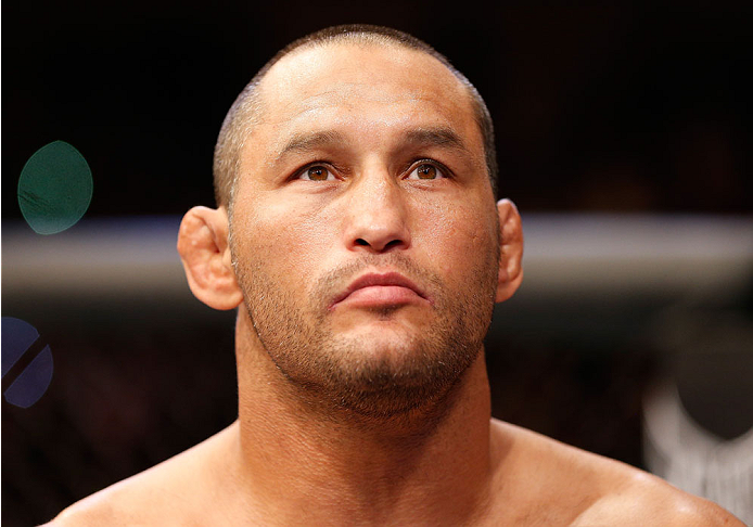 GOIANIA, BRAZIL - NOVEMBER 09: Dan Henderson stands in the Octagon before his light heavyweight bout against Vitor Belfort during the UFC event at Arena Goiania on November 9, 2013 in Goiania, Brazil. (Photo by Josh Hedges/Zuffa LLC/Zuffa LLC via Getty I