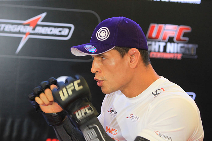 GOIANIA, BRAZIL - NOVEMBER 7: Cezar "Mutante"Ferreira attends the UFC Fight Night open workout at Buena Vista Shopping on November 7, 2013 in Goiania, Brazil. (Photo by Weimer Carvalho/Zuffa LLC/Zuffa LLC via Getty Images)
