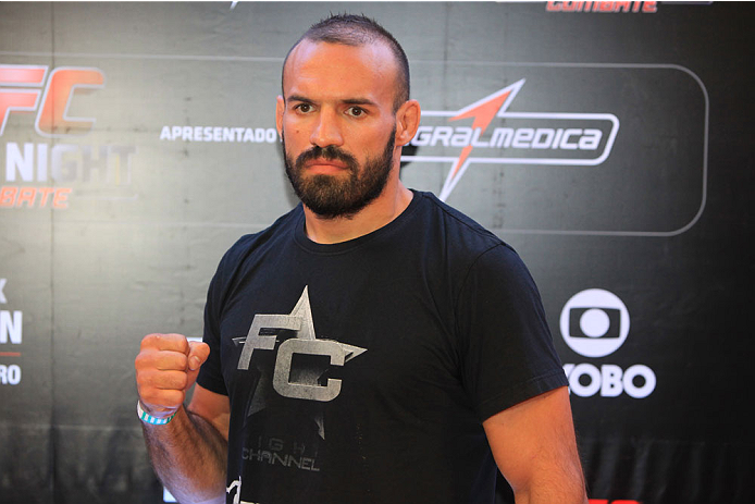 GOIANIA, BRAZIL - NOVEMBER 7: Igor Pokrajac poses the UFC Fight Night open workout at Buena Vista Shopping on November 7, 2013 in Goiania, Brazil. (Photo by Weimer Carvalho/Zuffa LLC/Zuffa LLC via Getty Images)