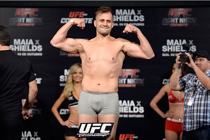 BARUERI, BRAZIL - OCTOBER 8: Fabio Maldonado weighs-in during the UFC Fight Night: Maia v Shields weigh-in at the Ginasio Jose Correa on October 8, 2013 in Barueri, Sao Paulo, Brazil. (Photo by Jeff Bottari/Zuffa LLC/Zuffa LLC via Getty Images)