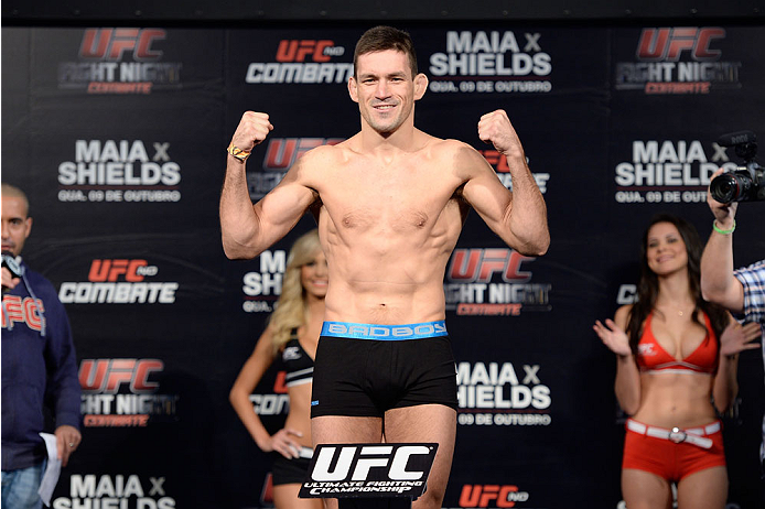 BARUERI, BRAZIL - OCTOBER 8: Demian Maia weighs-in during the UFC Fight Night: Maia v Shields weigh-in at the Ginasio Jose Correa on October 8, 2013 in Barueri, Sao Paulo, Brazil. (Photo by Jeff Bottari/Zuffa LLC/Zuffa LLC via Getty Images)