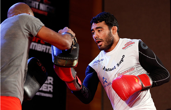 BELO HORIZONTE, BRAZIL - SEPTEMBER 02: Rafael Natal holds an open training session for media at the Ouro Minas Palace Hotel on September 2, 2013 in Belo Horizonte, Brazil. (Photo by Josh Hedges/Zuffa LLC/Zuffa LLC via Getty Images)