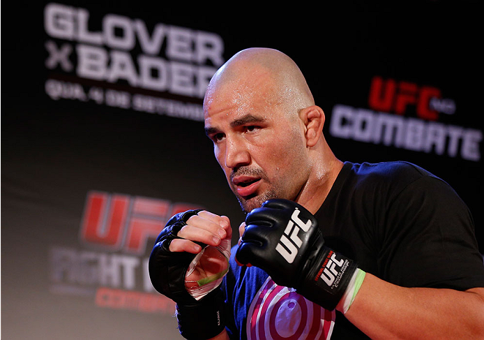 BELO HORIZONTE, BRAZIL - SEPTEMBER 02: Glover Teixeira holds an open training session for media at the Ouro Minas Palace Hotel on September 2, 2013 in Belo Horizonte, Brazil. (Photo by Josh Hedges/Zuffa LLC/Zuffa LLC via Getty Images)