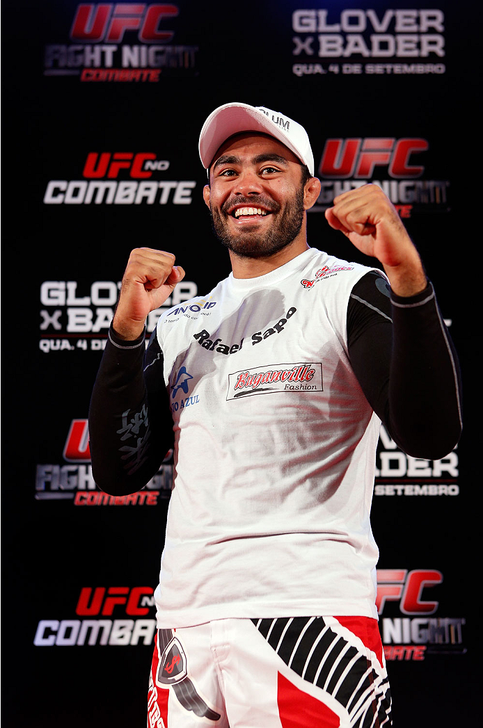 BELO HORIZONTE, BRAZIL - SEPTEMBER 02: Rafael Natal poses for photos after an open training session for media at the Ouro Minas Palace Hotel on September 2, 2013 in Belo Horizonte, Brazil. (Photo by Josh Hedges/Zuffa LLC/Zuffa LLC via Getty Images)
