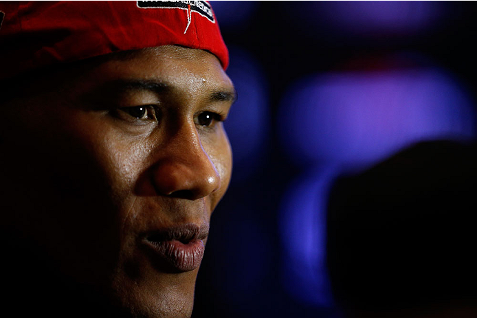 BELO HORIZONTE, BRAZIL - SEPTEMBER 02: Ronaldo "Jacare" Souza interacts with media after an open training session for media at the Ouro Minas Palace Hotel on September 2, 2013 in Belo Horizonte, Brazil. (Photo by Josh Hedges/Zuffa LLC/Zuffa LLC via Getty
