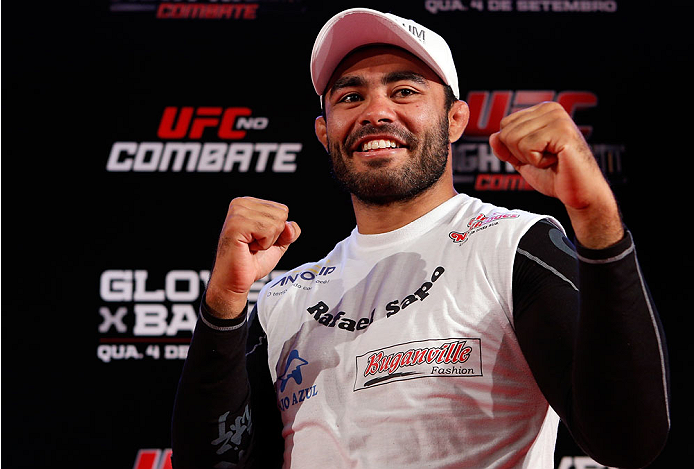 BELO HORIZONTE, BRAZIL - SEPTEMBER 02: Rafael Natal poses for photos after an open training session for media at the Ouro Minas Palace Hotel on September 2, 2013 in Belo Horizonte, Brazil. (Photo by Josh Hedges/Zuffa LLC/Zuffa LLC via Getty Images)