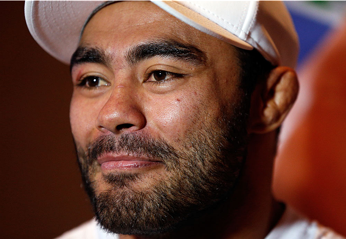 BELO HORIZONTE, BRAZIL - SEPTEMBER 02: Rafael Natal interacts with media after an open training session for media at the Ouro Minas Palace Hotel on September 2, 2013 in Belo Horizonte, Brazil. (Photo by Josh Hedges/Zuffa LLC/Zuffa LLC via Getty Images)