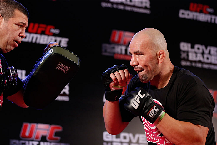 BELO HORIZONTE, BRAZIL - SEPTEMBER 02: Glover Teixeira holds an open training session for media at the Ouro Minas Palace Hotel on September 2, 2013 in Belo Horizonte, Brazil. (Photo by Josh Hedges/Zuffa LLC/Zuffa LLC via Getty Images)