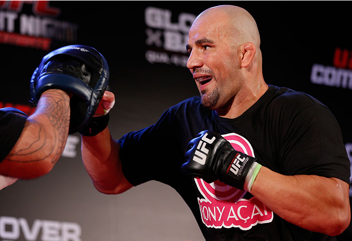 BELO HORIZONTE, BRAZIL - SEPTEMBER 02: Glover Teixeira holds an open training session for media at the Ouro Minas Palace Hotel on September 2, 2013 in Belo Horizonte, Brazil. (Photo by Josh Hedges/Zuffa LLC/Zuffa LLC via Getty Images)