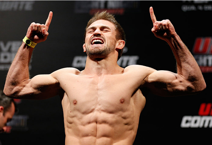BELO HORIZONTE, BRAZIL - SEPTEMBER 03: Ali Bagautinov weighs in during the UFC weigh-in event at Mineirinho Arena on September 3, 2013 in Belo Horizonte, Brazil. (Photo by Josh Hedges/Zuffa LLC/Zuffa LLC via Getty Images)