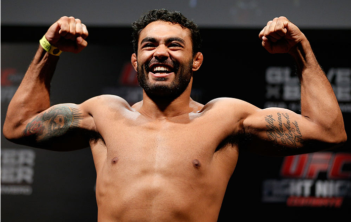 BELO HORIZONTE, BRAZIL - SEPTEMBER 03: Rafael Natal weighs in during the UFC weigh-in event at Mineirinho Arena on September 3, 2013 in Belo Horizonte, Brazil. (Photo by Josh Hedges/Zuffa LLC/Zuffa LLC via Getty Images)