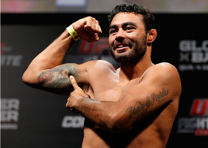 BELO HORIZONTE, BRAZIL - SEPTEMBER 03: Rafael Natal weighs in during the UFC weigh-in event at Mineirinho Arena on September 3, 2013 in Belo Horizonte, Brazil. (Photo by Josh Hedges/Zuffa LLC/Zuffa LLC via Getty Images)