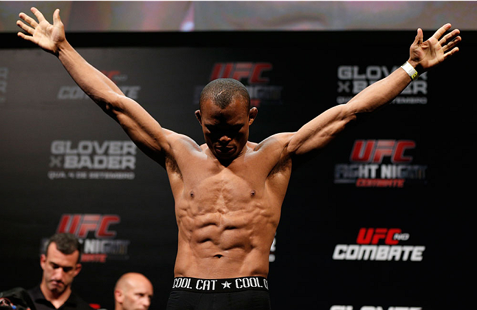 BELO HORIZONTE, BRAZIL - SEPTEMBER 03: Francisco Trinaldo weighs in during the UFC weigh-in event at Mineirinho Arena on September 3, 2013 in Belo Horizonte, Brazil. (Photo by Josh Hedges/Zuffa LLC/Zuffa LLC via Getty Images)