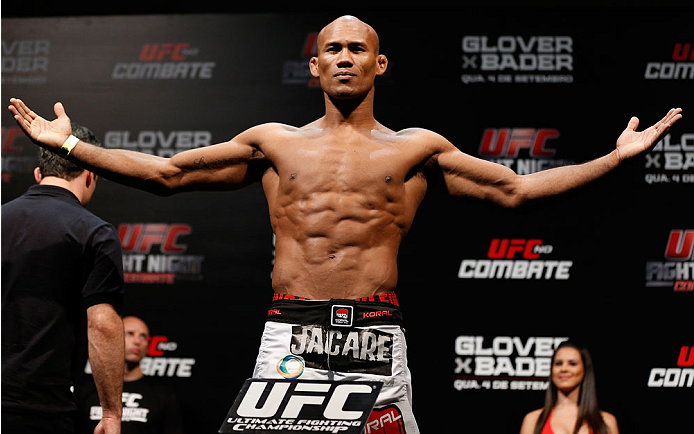 BELO HORIZONTE, BRAZIL - SEPTEMBER 03: Ronaldo "Jacare" Souza weighs in during the UFC weigh-in event at Mineirinho Arena on September 3, 2013 in Belo Horizonte, Brazil. (Photo by Josh Hedges/Zuffa LLC/Zuffa LLC via Getty Images)