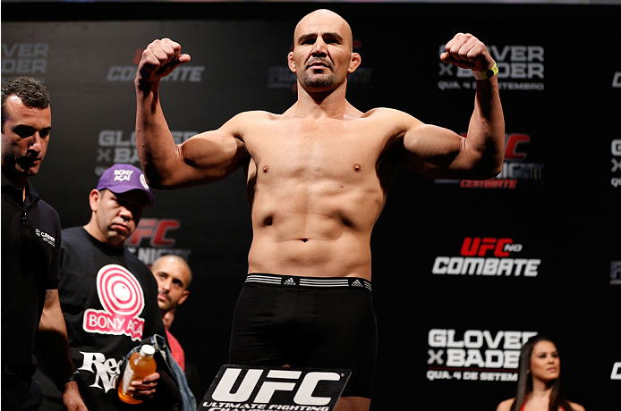BELO HORIZONTE, BRAZIL - SEPTEMBER 03: Glover Teixeira weighs in during the UFC weigh-in event at Mineirinho Arena on September 3, 2013 in Belo Horizonte, Brazil. (Photo by Josh Hedges/Zuffa LLC/Zuffa LLC via Getty Images)