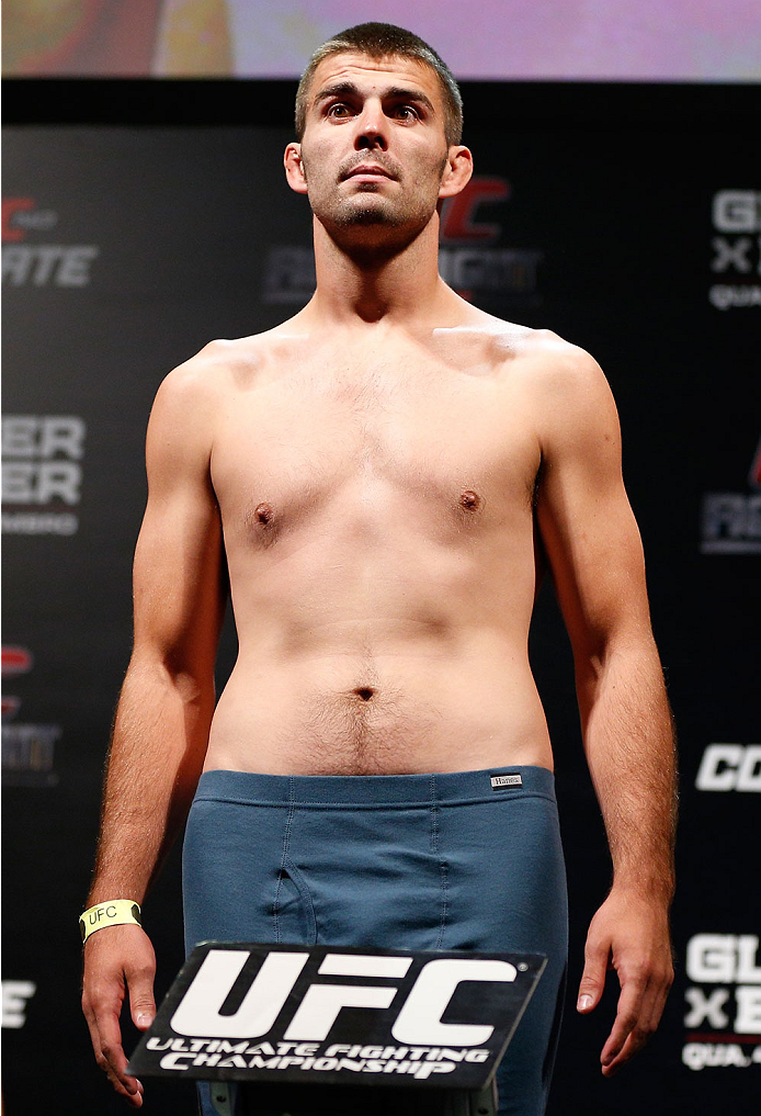 BELO HORIZONTE, BRAZIL - SEPTEMBER 03: Keith Wisniewski weighs in during the UFC weigh-in event at Mineirinho Arena on September 3, 2013 in Belo Horizonte, Brazil. (Photo by Josh Hedges/Zuffa LLC/Zuffa LLC via Getty Images)