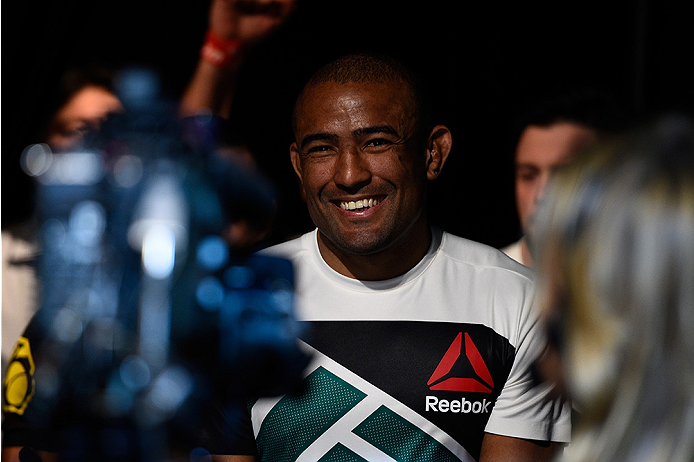 LAS VEGAS, NEVADA - DECEMBER 10: Sergio Moraes enters the arena in his welterweight bout against Omari Akhmedov during the UFC Fight Night event at The Chelsea at the Cosmopolitan of Las Vegas on December 10, 2015 in Las Vegas, Nevada. (Photo by Jeff Bo