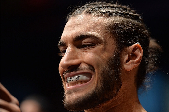 LAS VEGAS, NEVADA - DECEMBER 10: Elias Theodorou at the UFC Prep Point for his middleweight bout against Thiago Santos during the UFC Fight Night event at The Chelsea at the Cosmopolitan of Las Vegas on December 10, 2015 in Las Vegas, Nevada. (Photo by