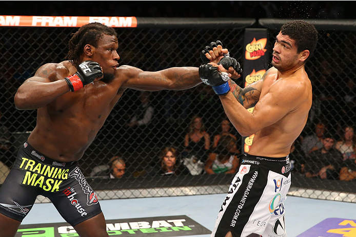 SAN ANTONIO, TX - JUNE 28: (L-R) Clint Hester punches Antonio Braga Neto in their middleweight bout at the AT&T Center on June 28, 2014 in San Antonio, Texas. (Photo by Ed Mulholland/Zuffa LLC/Zuffa LLC via Getty Images)