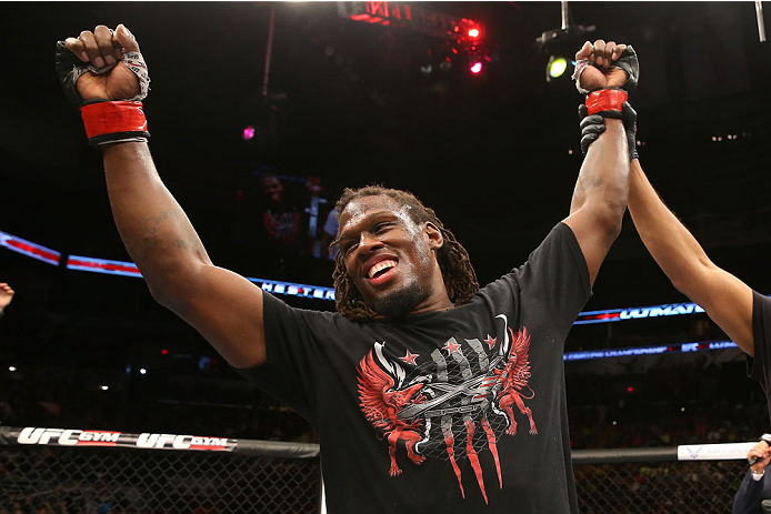 SAN ANTONIO, TX - JUNE 28: Clint Hester reacts to his victory over Antonio Braga Neto in their middleweight bout at the AT&T Center on June 28, 2014 in San Antonio, Texas. (Photo by Ed Mulholland/Zuffa LLC/Zuffa LLC via Getty Images)