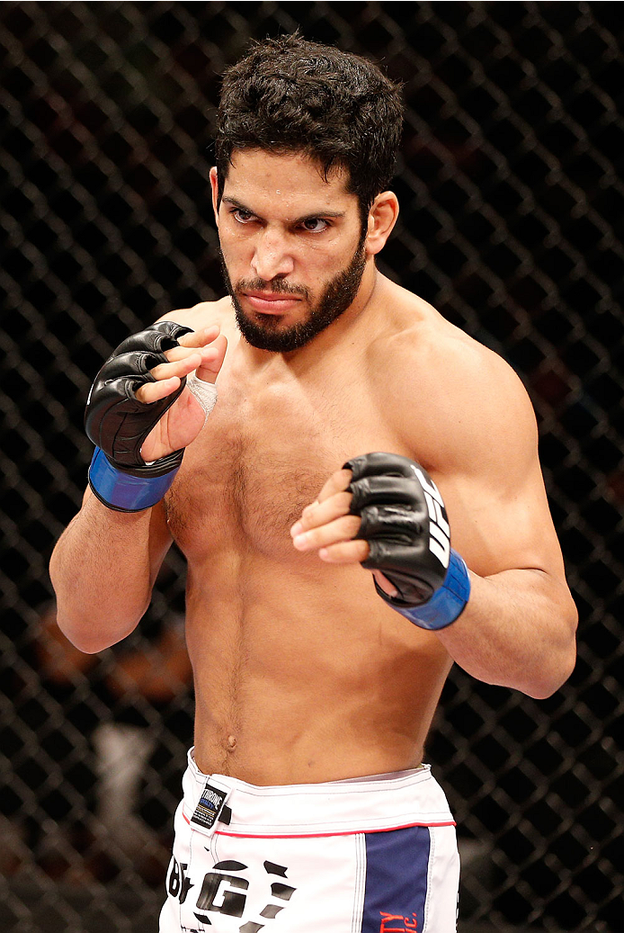 NATAL, BRAZIL - MARCH 23: Noad Lahat stands in the Octagon in his featherweight bout against Godofredo "Pepey" Castro during the UFC Fight Night event at Ginasio Nelio Dias on March 23, 2014 in Natal, Brazil. (Photo by Josh Hedges/Zuffa LLC/Zuffa LLC via