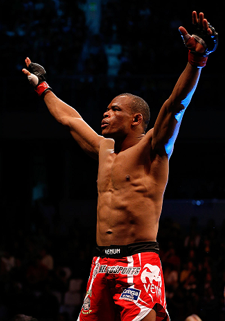 JARAGUA DO SUL, BRAZIL - MAY 18: Francisco Trinaldo prepares to enter the Octagon before his lightweight bout against Mike Rio during the UFC on FX event on May 18, 2013 at Arena Jaragua in Jaragua do Sul, Santa Catarina, Brazil. (Photo by Josh Hedges/