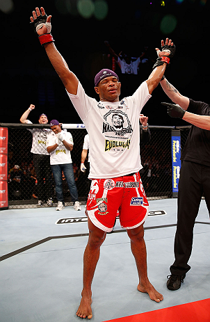 JARAGUA DO SUL, BRAZIL - MAY 18: Francisco Trinaldo reacts after submitting Mike Rio in their lightweight bout during the UFC on FX event on May 18, 2013 at Arena Jaragua in Jaragua do Sul, Santa Catarina, Brazil. (Photo by Josh Hedges/Zuffa LLC/Zuffa